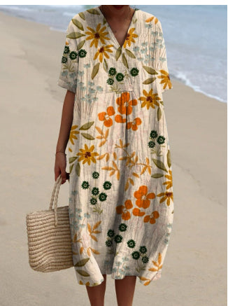 Buy Women's Comfortable Loose Printed Long Dress online at DLC Market