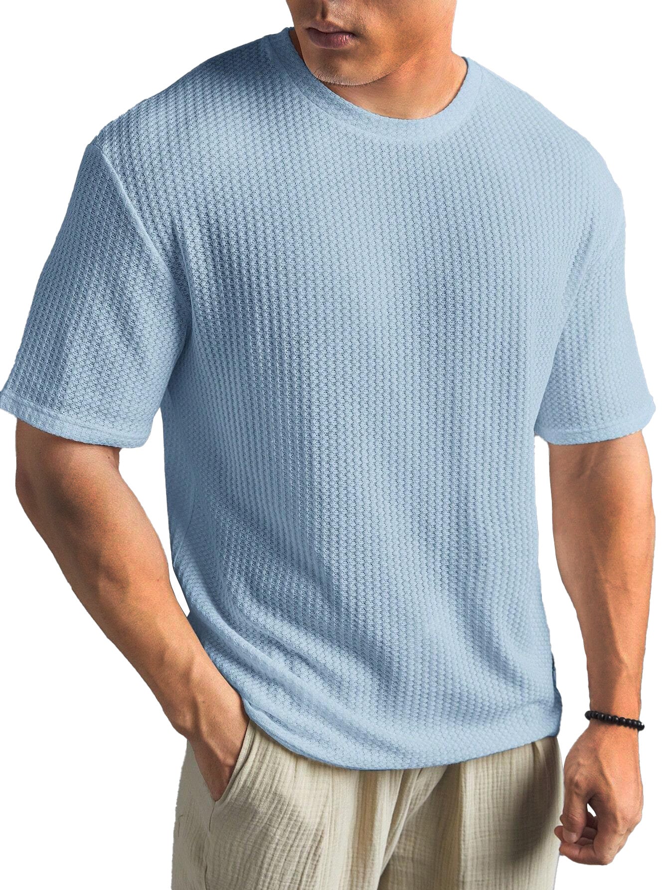 Casual Versatile Solid Color Men's Summer T-shirt by null