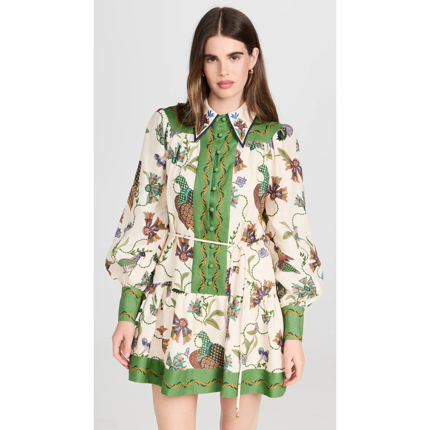 Buy Long Sleeve Printing Lapel Dress online at DLC Market