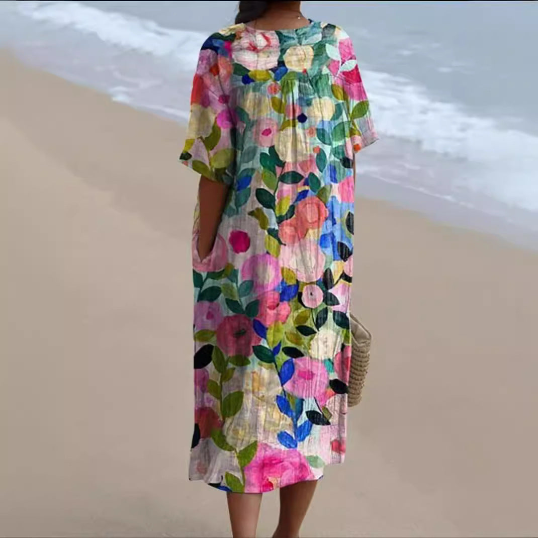 Buy Women's Comfortable Loose Printed Long Dress online at DLC Market