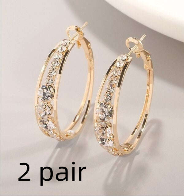 Buy European And American Air Drill Mosaic Women's Earrings online at DLC Market