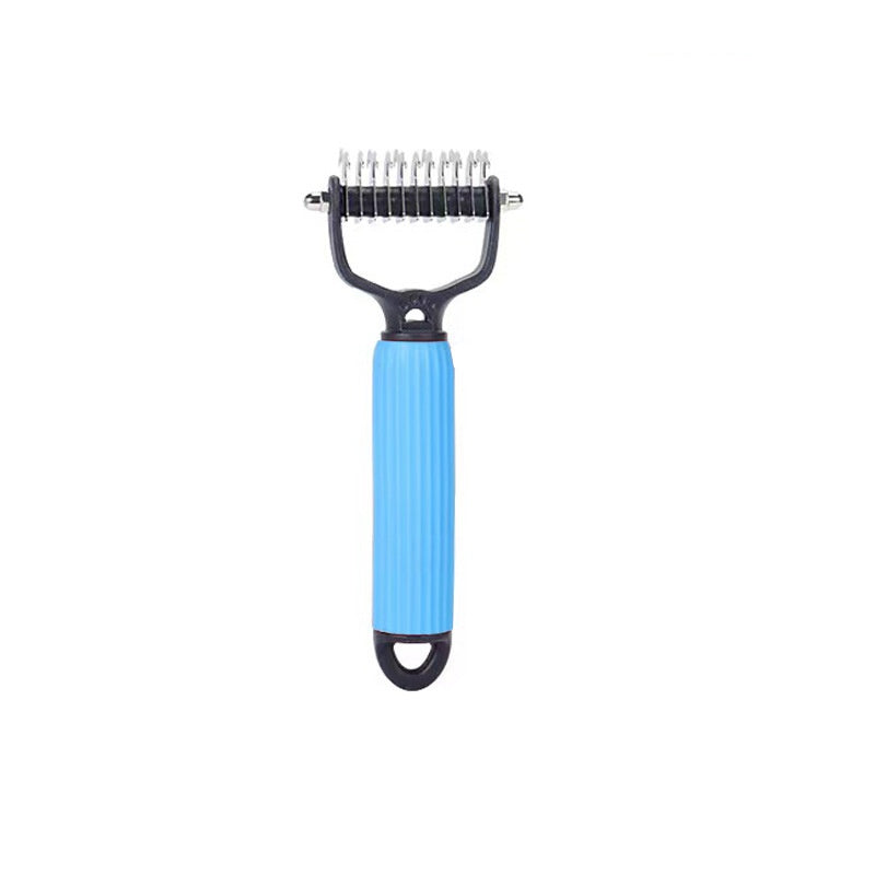 Buy Upgraded Pet Safe Dematting Comb For Dogs Cats Deshedding Undercoat Rake With Double-Sided Stainless Steel Teeth Dogs Cats Grooming Brush For Detangling Thinning Shedding online at DLC Market