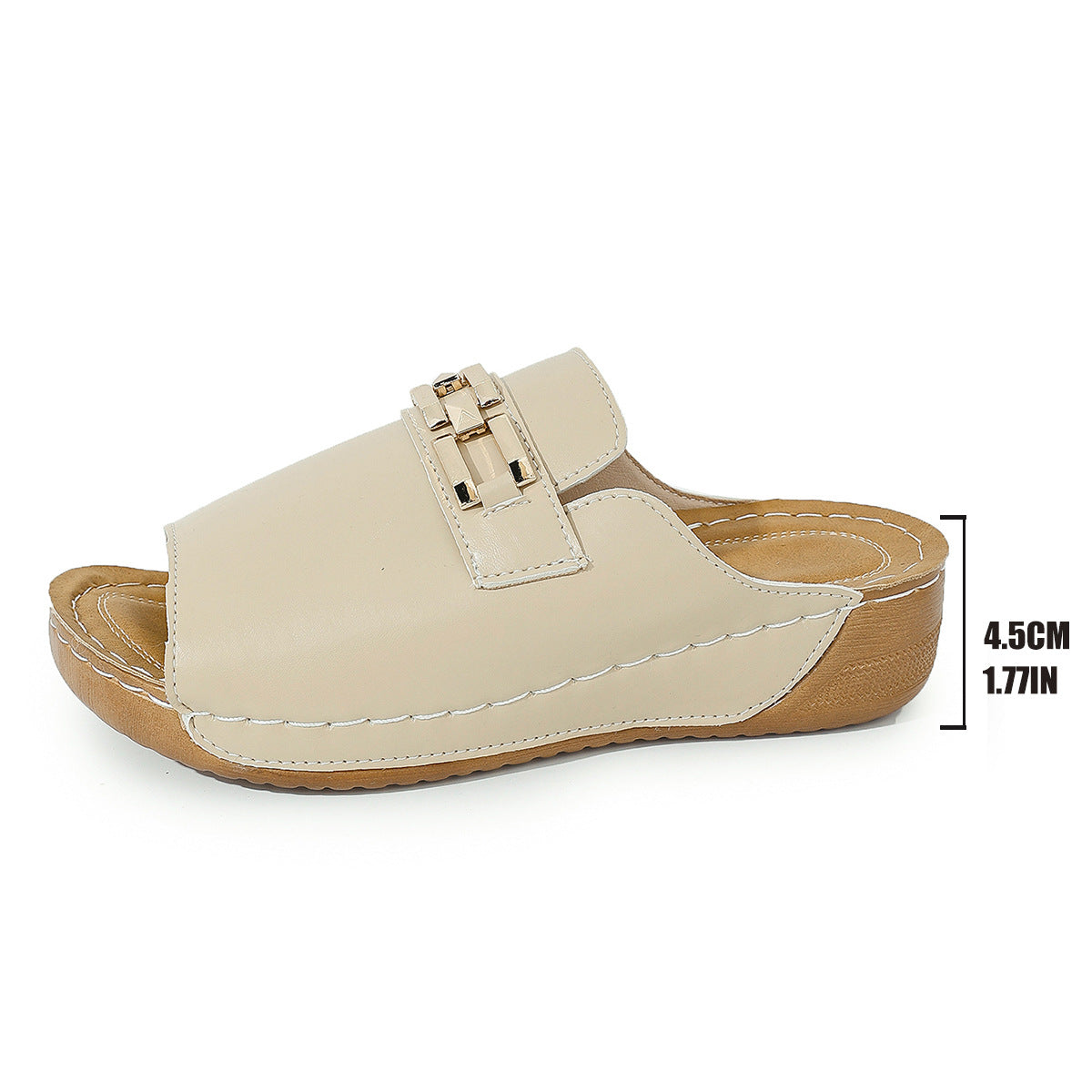 Buy Plus Size Peep Toe Slippers With Metal Accessories online at DLC Market