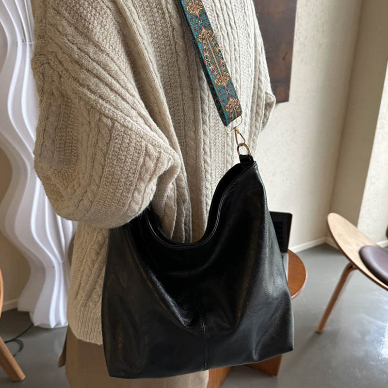 Buy Women's Shoulder Bag With Ethnic Style Wide Shoulder Strap Ins Large Capacity Bucket Crossbody Bags Fashion Handbag online at DLC Market