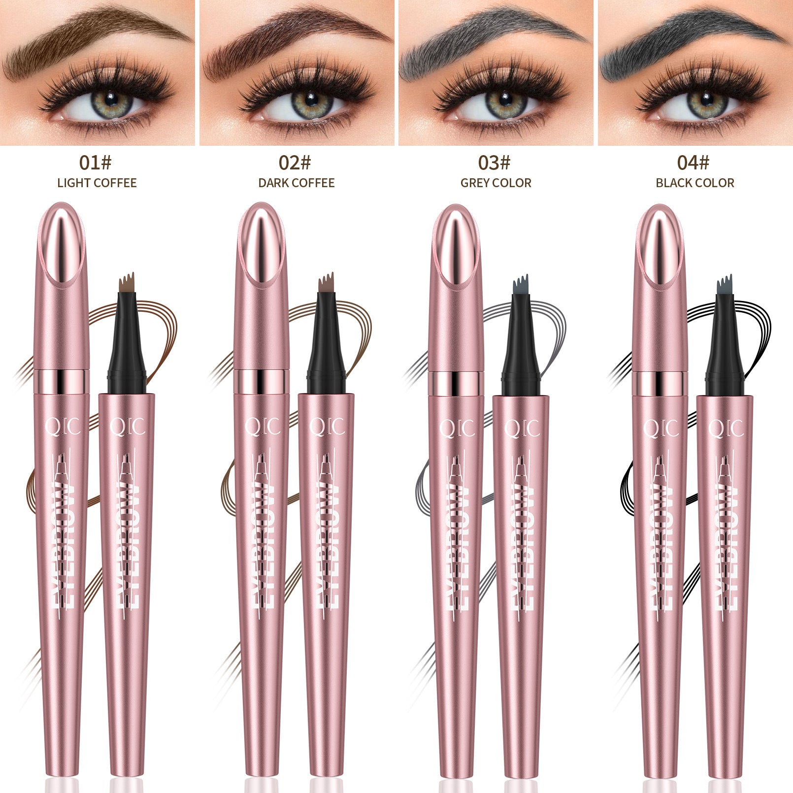 Buy Waterproof And Smooth Not Smudge Four-fork Liquid Eyebrow Pencil online at DLC Market