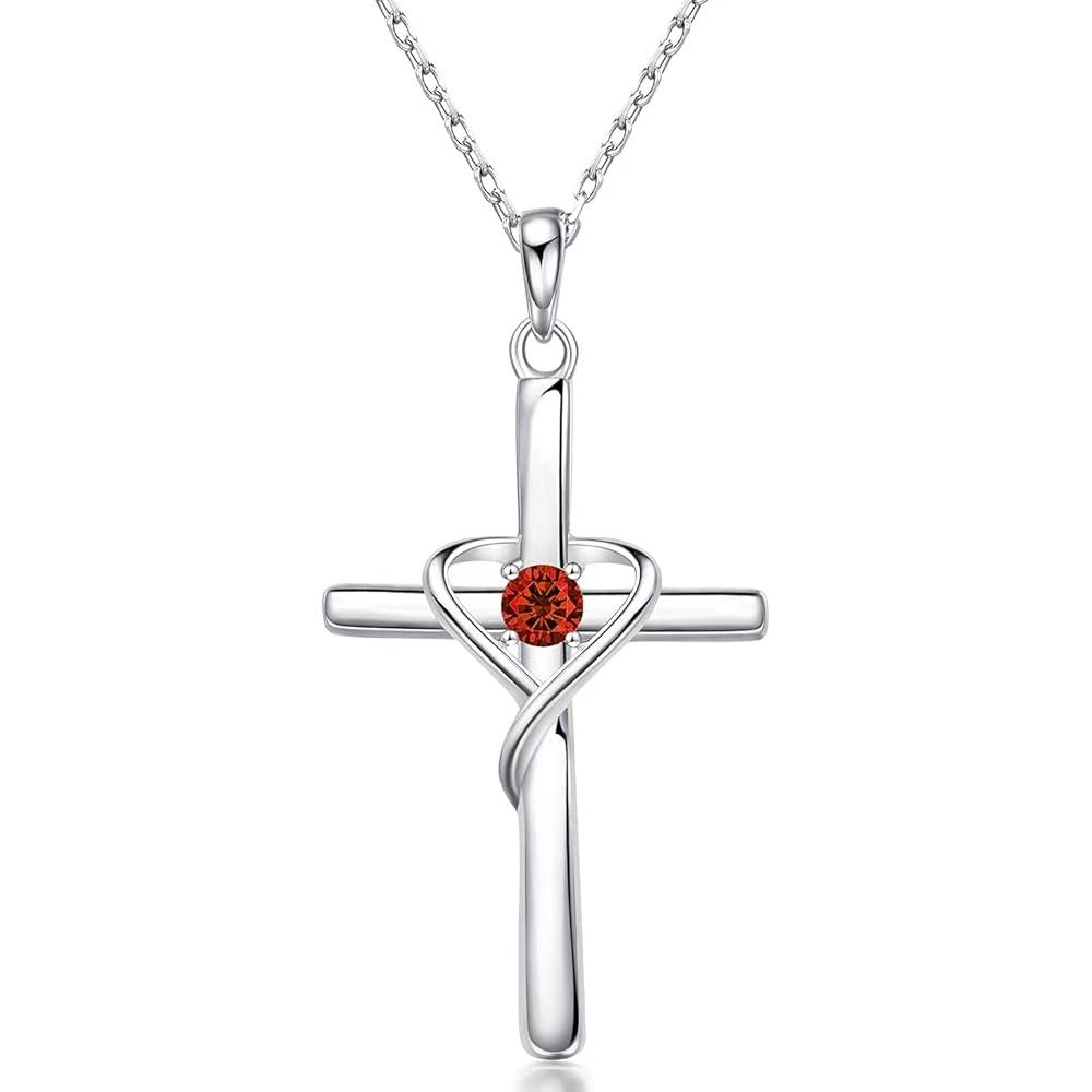 Buy Easter Heart-Shaped Cross Diamond-Encrusted Pendant Necklace For Women online at DLC Market