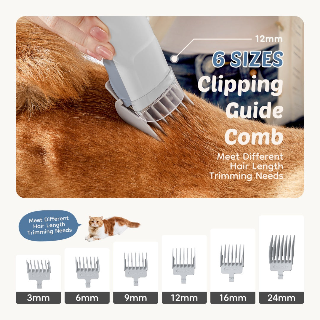 Buy Professional Dog Grooming Clippers With 2.5L Cup, 3 Suction Modes, Cordless Clippers, 5 Groomer Tools, Low Noise Pet Hair Trimmer For online at DLC Market