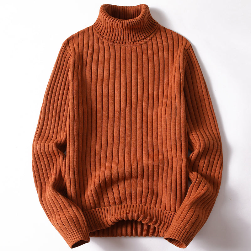 Turtleneck Sweater Men Women Ins Fashion Solid Striped Bottoming Sweater Autumn And Winter Tops Clothing by null