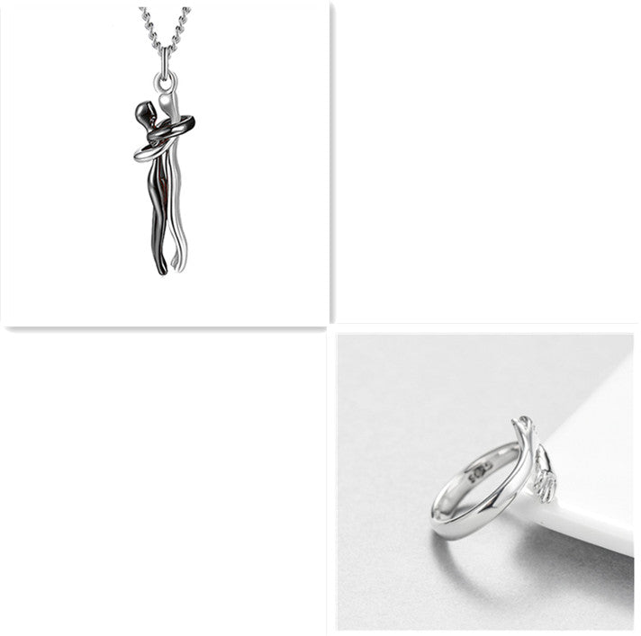 Buy Love Hug Necklace Unisex Men Women Couple Jewelry Simple Temperament Clavicle Chain Valentines Day Lover Gift online at DLC Market