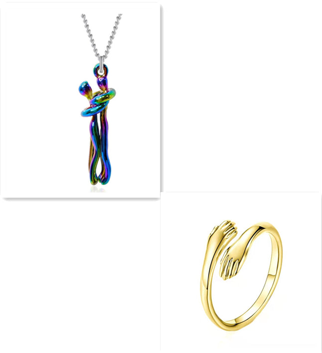 Buy Love Hug Necklace Unisex Men Women Couple Jewelry Simple Temperament Clavicle Chain Valentines Day Lover Gift online at DLC Market