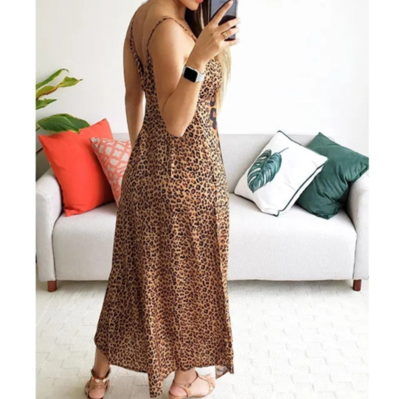 Buy New Ladies Strap Leopard Print Butterfly Print Dress online at DLC Market