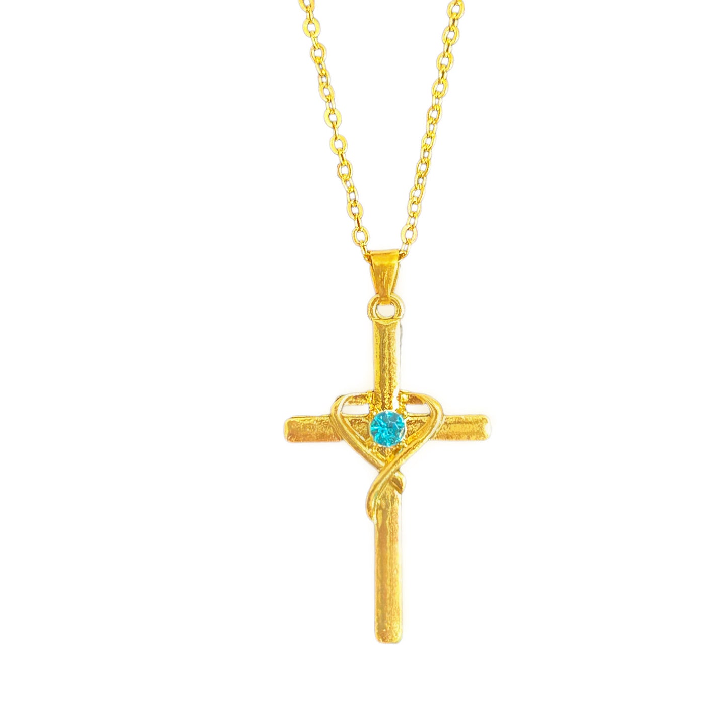 Buy Easter Heart-Shaped Cross Diamond-Encrusted Pendant Necklace For Women online at DLC Market