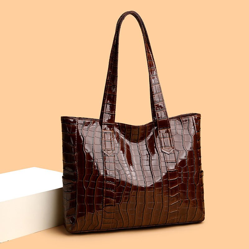 Crocodile Pattern PU Tote Bag for Commuters - DLC MARKET