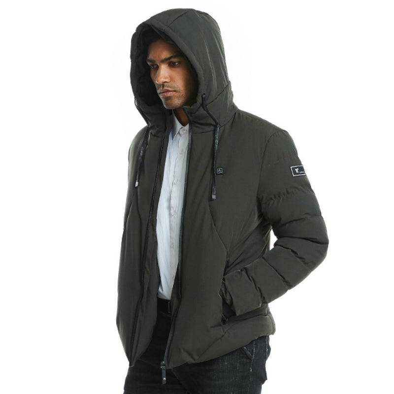 New Men Women Cotton Coat USB Smart Electric Heated Jackets Winter Thicken Down Hooded Outdoor Hiking Ski Clothing 7XL by null