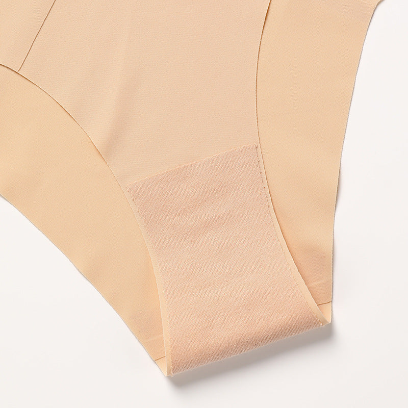 Buy Wavy Lace V-shaped Waist Seamless Ice Silk Girl's Underwear One-piece Large Size Pure Cotton Crotch Women's Briefs online at DLC Market