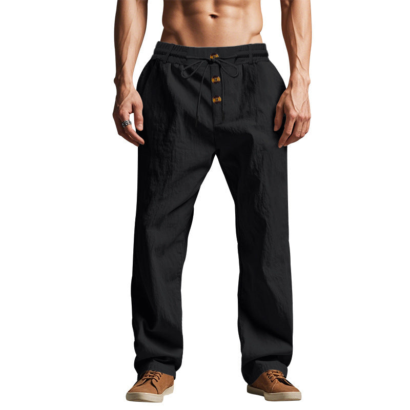 Men's Trousers Breathable Skin-Friendly Loose Fit Casual Beach Pants For Sports Summer by null