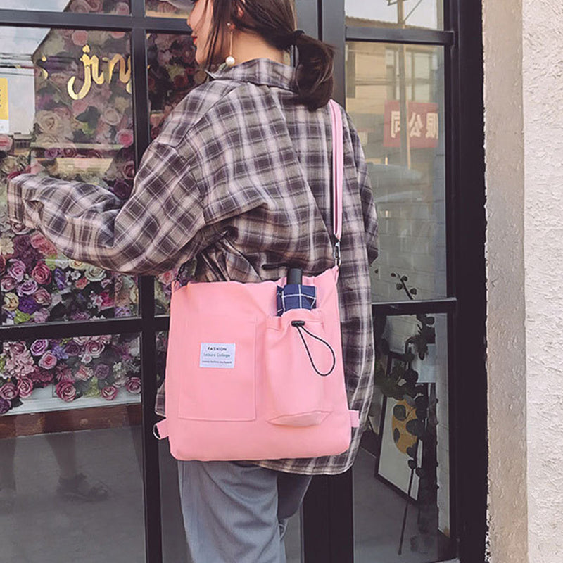 Buy Harajuku Canvas Bags Students Handbag With Pockets Preppy Buckpack Shoulder Bag For Women Shoolbags online at DLC Market