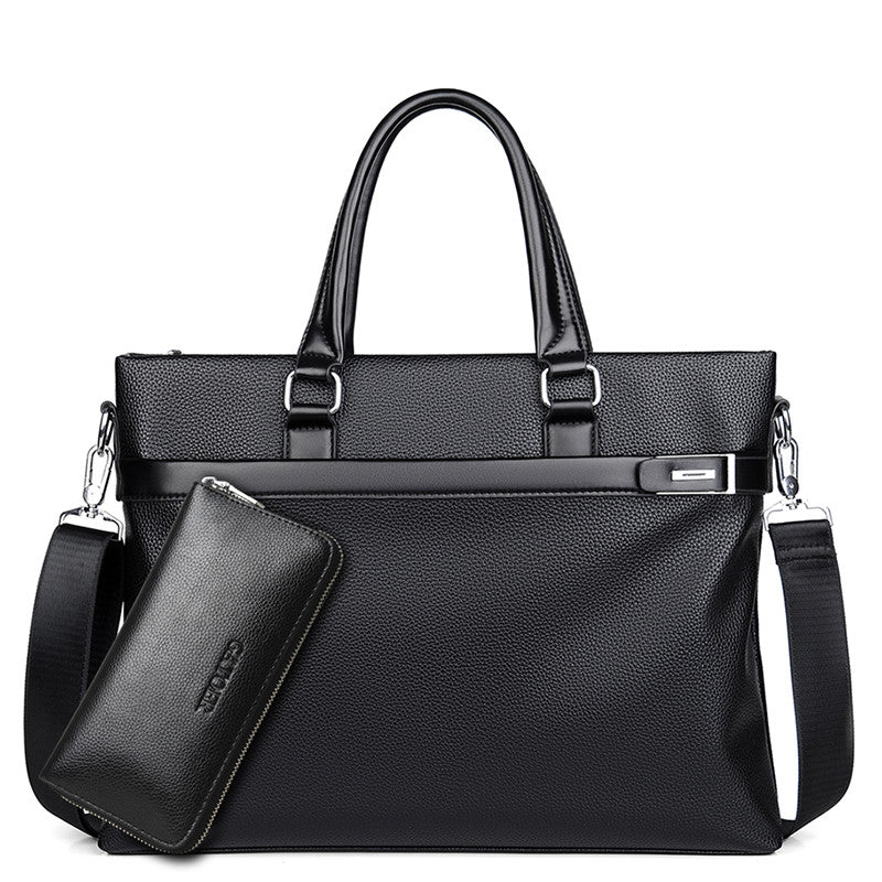 Buy Large Capacity Business Handbag Men's Soft Leather Briefcase online at DLC Market