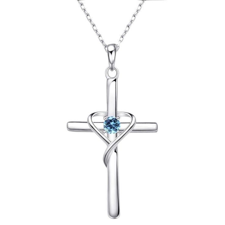 Buy Easter Heart-Shaped Cross Diamond-Encrusted Pendant Necklace For Women online at DLC Market