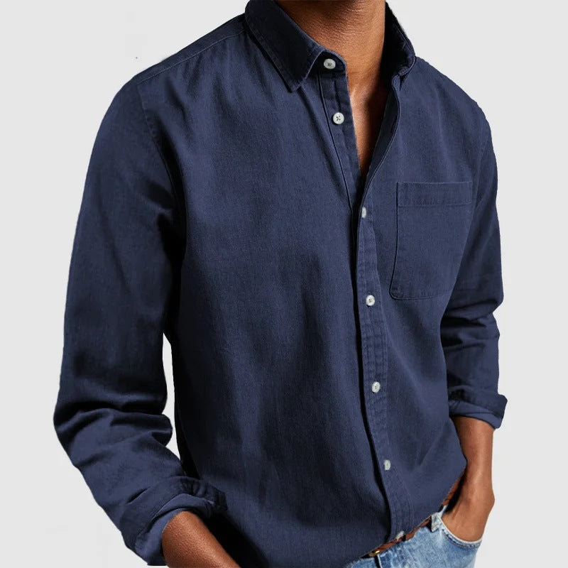 Men's Shirt New Long Sleeve Lapel by null