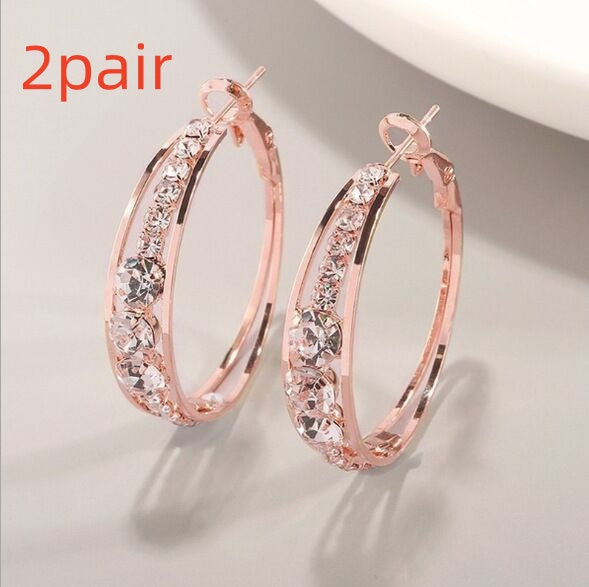 Buy European And American Air Drill Mosaic Women's Earrings online at DLC Market
