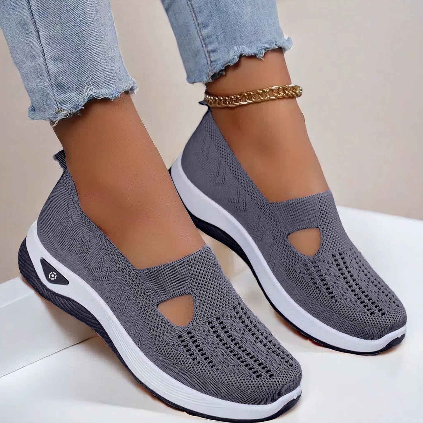 Buy Mesh Flats Shoes Fashion Breathable Non-slip Soft Bottom Casual Shoes For Women online at DLC Market