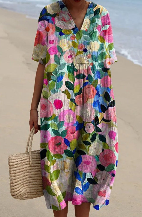 Buy Women's Comfortable Loose Printed Long Dress online at DLC Market