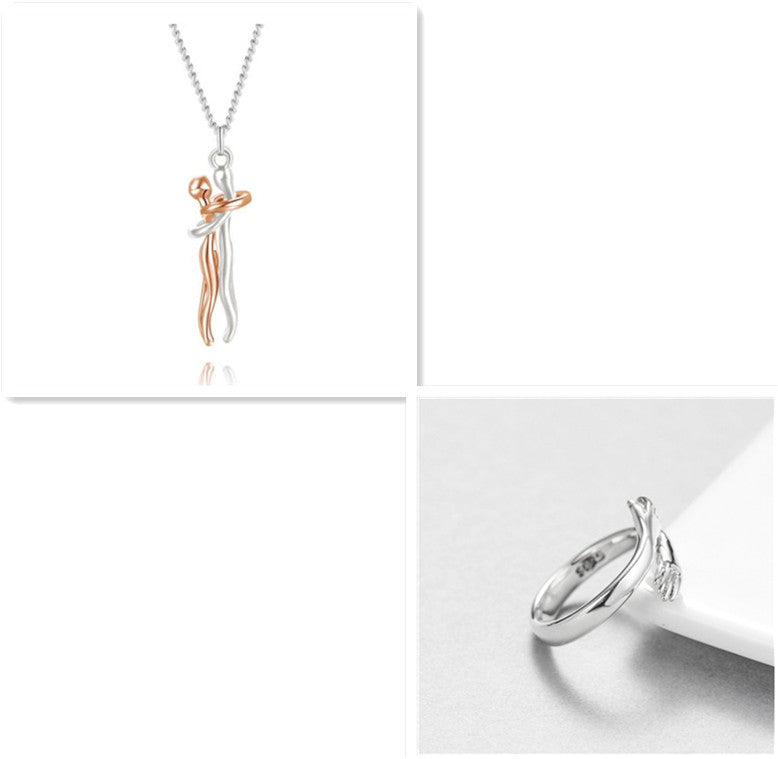 Buy Love Hug Necklace Unisex Men Women Couple Jewelry Simple Temperament Clavicle Chain Valentines Day Lover Gift online at DLC Market