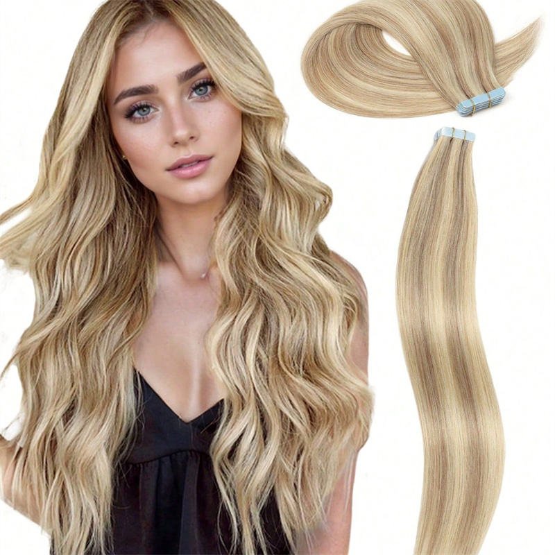 Double Pull Full Virgin Real 50g Hair Extension Long With Weft Invisible Skin Weft 20 Thick Seamless Human Hair by null