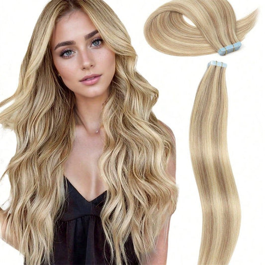 Double Pull Full Virgin Real 50g Hair Extension Long With Weft Invisible Skin Weft 20 Thick Seamless Human Hair by null
