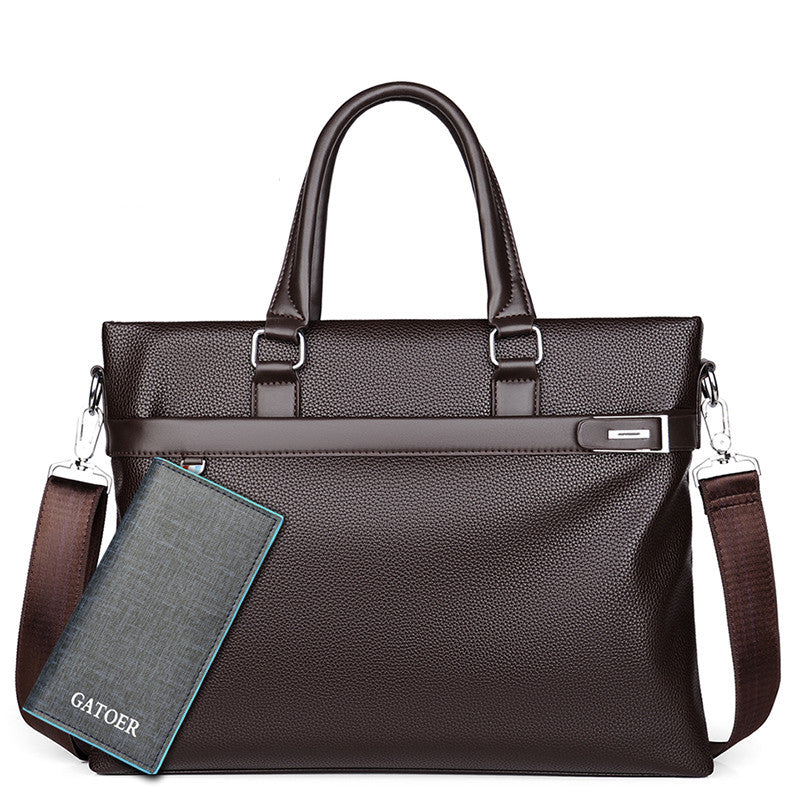 Buy Large Capacity Business Handbag Men's Soft Leather Briefcase online at DLC Market