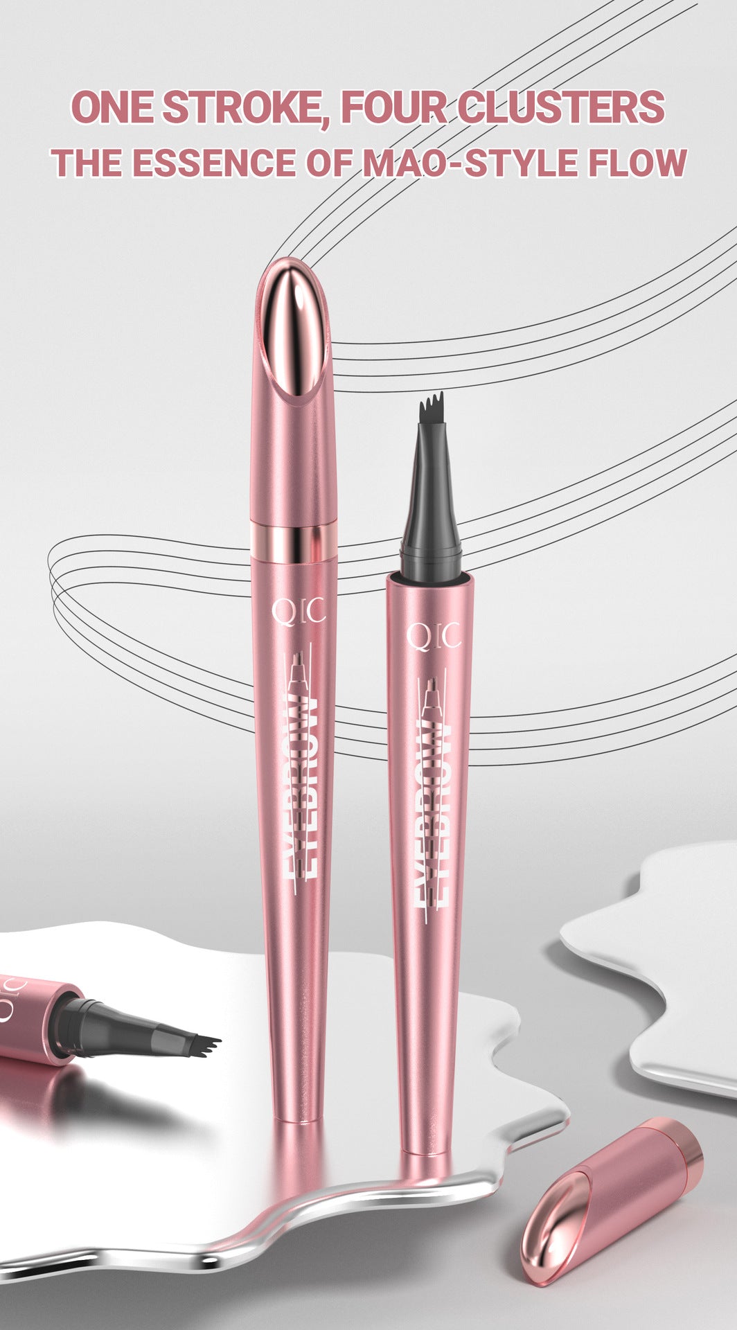 Buy Waterproof And Smooth Not Smudge Four-fork Liquid Eyebrow Pencil online at DLC Market