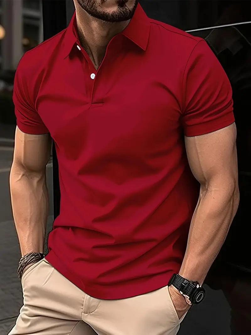 High Sense Casual Solid Color Buttons Short Sleeve by null
