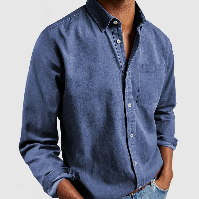 Men's Shirt New Long Sleeve Lapel by null