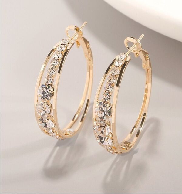 Buy European And American Air Drill Mosaic Women's Earrings online at DLC Market