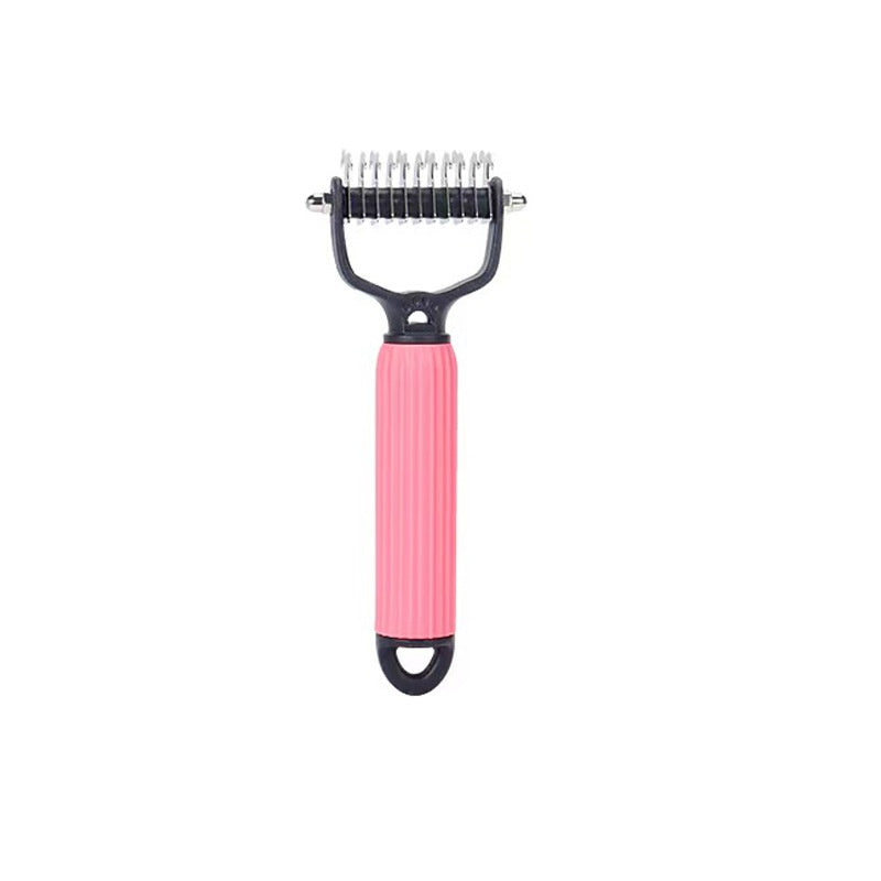 Buy Upgraded Pet Safe Dematting Comb For Dogs Cats Deshedding Undercoat Rake With Double-Sided Stainless Steel Teeth Dogs Cats Grooming Brush For Detangling Thinning Shedding online at DLC Market