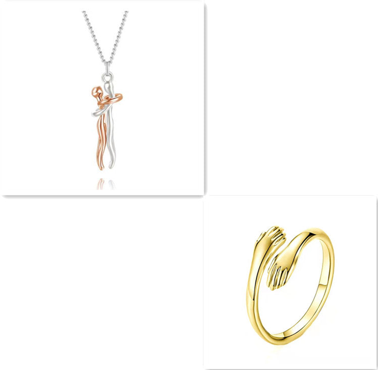 Buy Love Hug Necklace Unisex Men Women Couple Jewelry Simple Temperament Clavicle Chain Valentines Day Lover Gift online at DLC Market