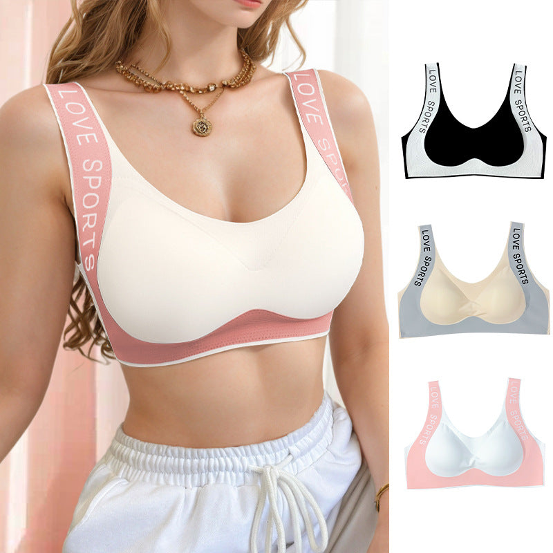 Buy Letter Wide Shoulder Strap Small Chest Gathering Bras Breathable online at DLC Market