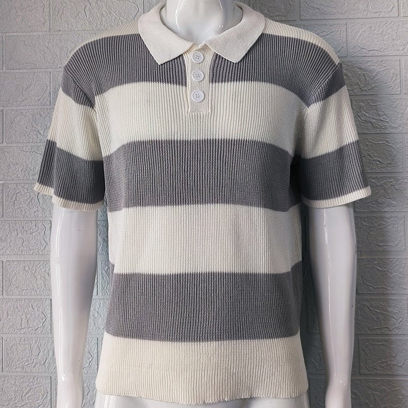 Mens Clothing Summer Fashion Lapel Sweater Short Sleeve Men Clothing Men Wears by null