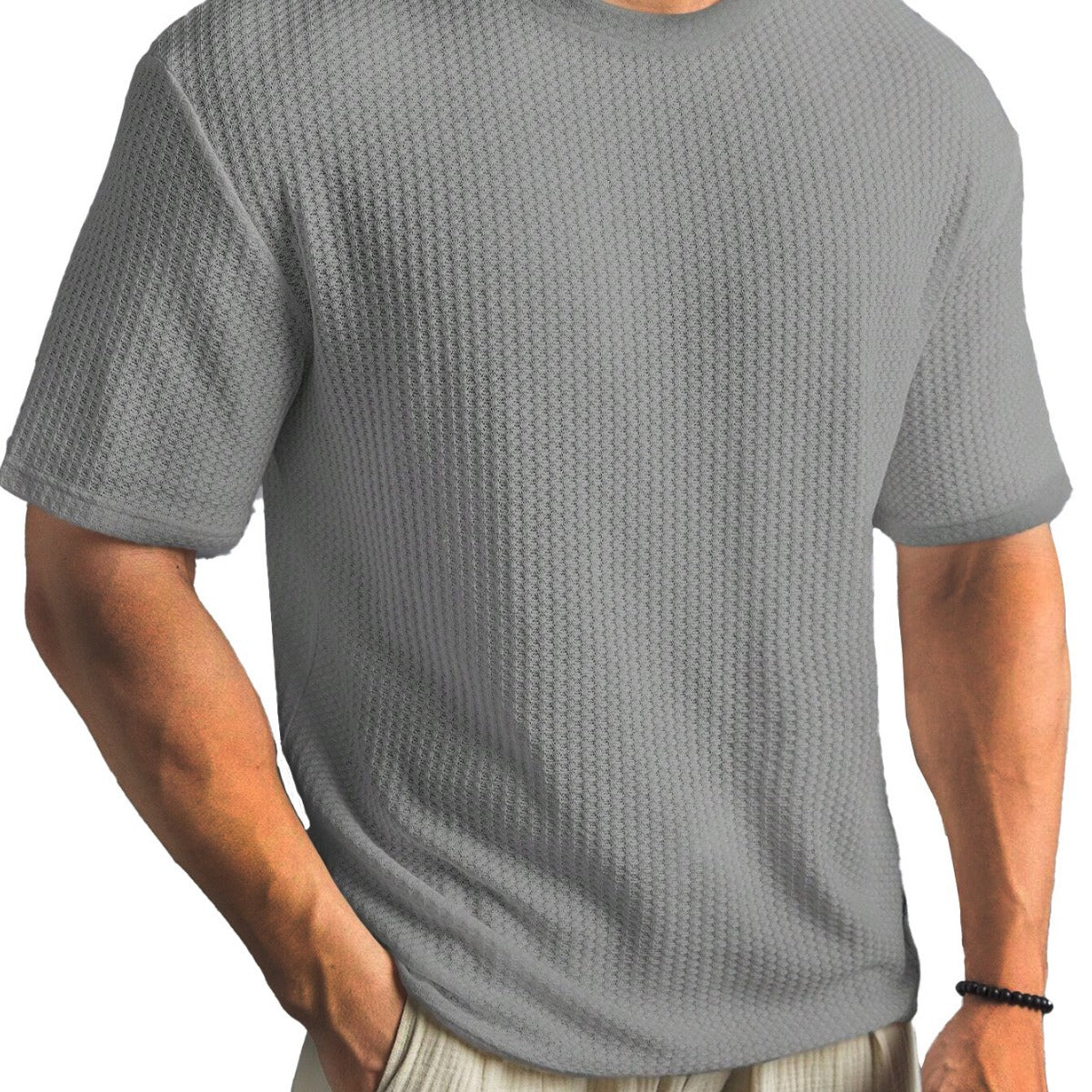 Casual Versatile Solid Color Men's Summer T-shirt by null