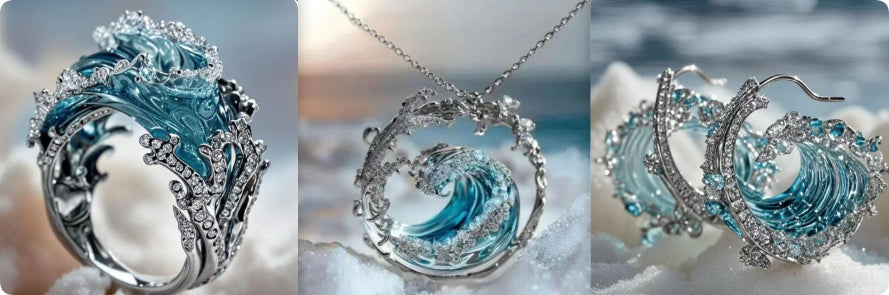 Buy Stainless Steel Spray Necklace Golden Set Silver online at DLC Market