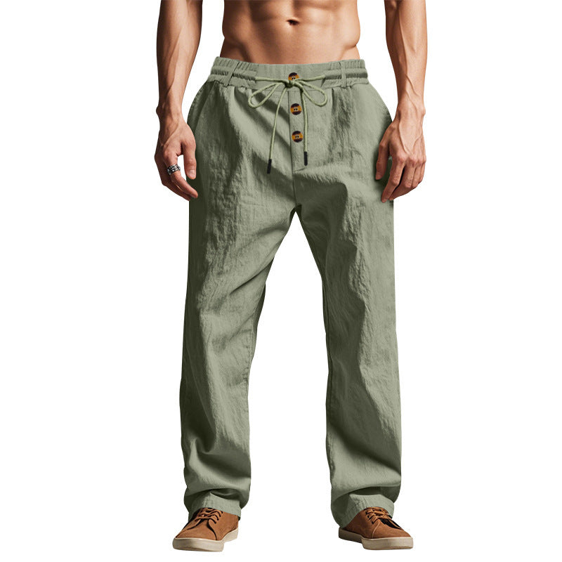 Men's Trousers Breathable Skin-Friendly Loose Fit Casual Beach Pants For Sports Summer by null