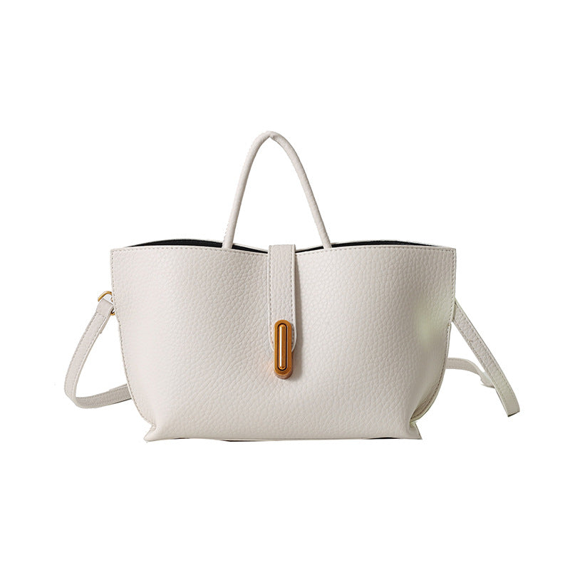 Buy INS Litchi Pattern Shoulder Bag Fashion Zipper Bucket Bag High Capacity Totes Handbag For Women online at DLC Market