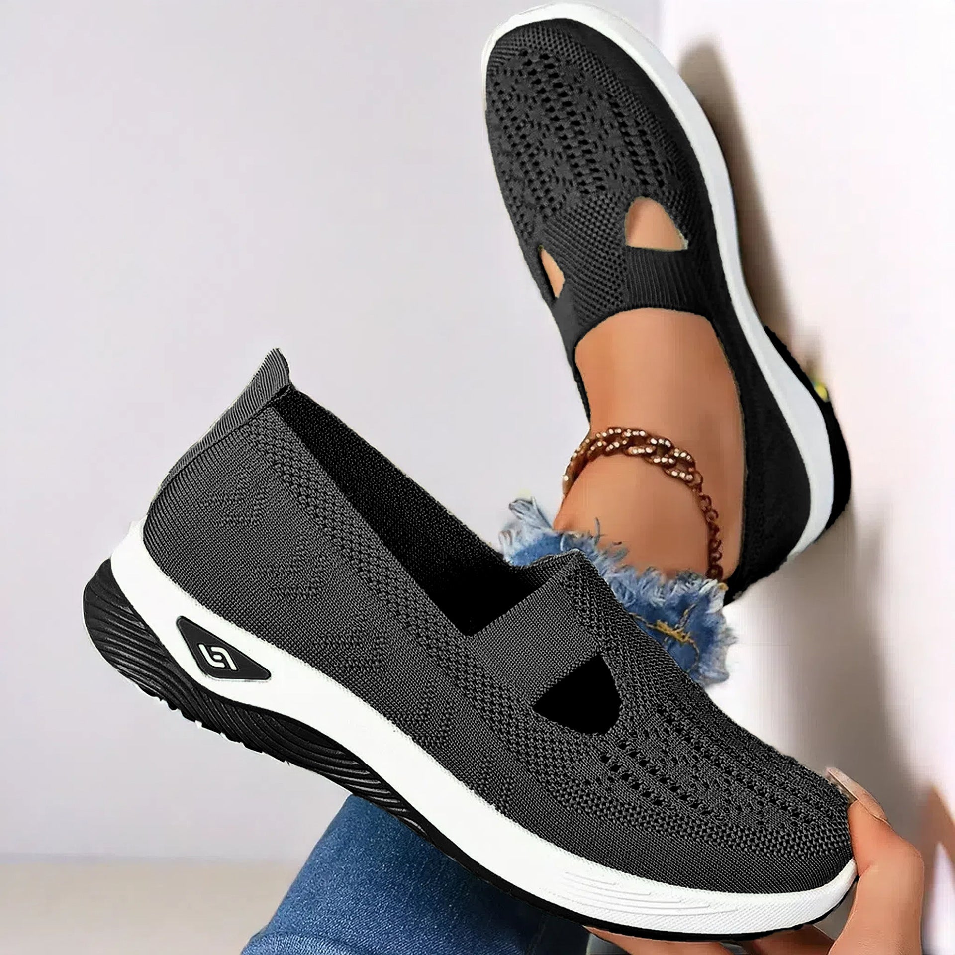 Buy Mesh Flats Shoes Fashion Breathable Non-slip Soft Bottom Casual Shoes For Women online at DLC Market