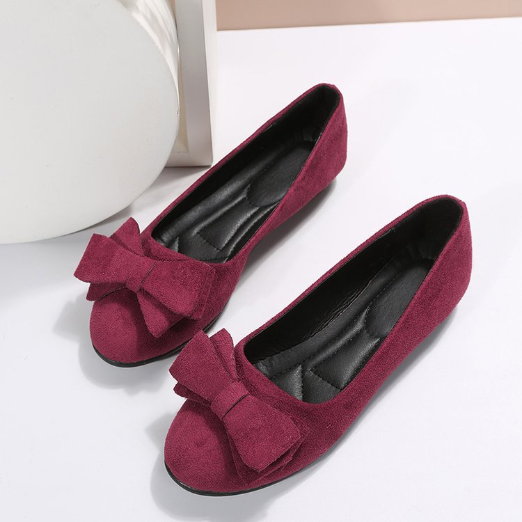 Buy Rubber Plus Size Flat Casual Shoes Women Suede Bow Round Head Gommino online at DLC Market