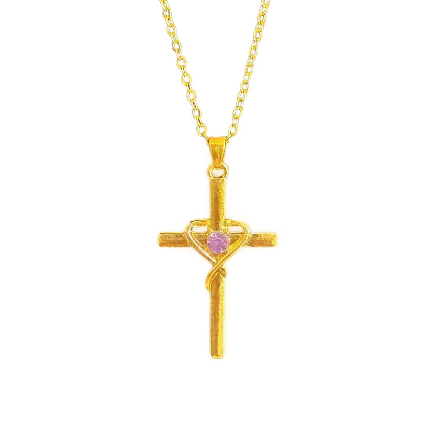 Buy Easter Heart-Shaped Cross Diamond-Encrusted Pendant Necklace For Women online at DLC Market