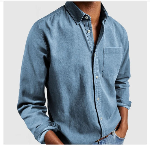 Men's Shirt New Long Sleeve Lapel by null