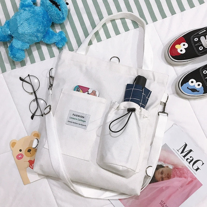 Buy Harajuku Canvas Bags Students Handbag With Pockets Preppy Buckpack Shoulder Bag For Women Shoolbags online at DLC Market