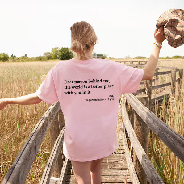 Buy New Fashion Womens Letter T-Shirt Round Neck Short Sleeve Slogan Tee Top online at DLC Market