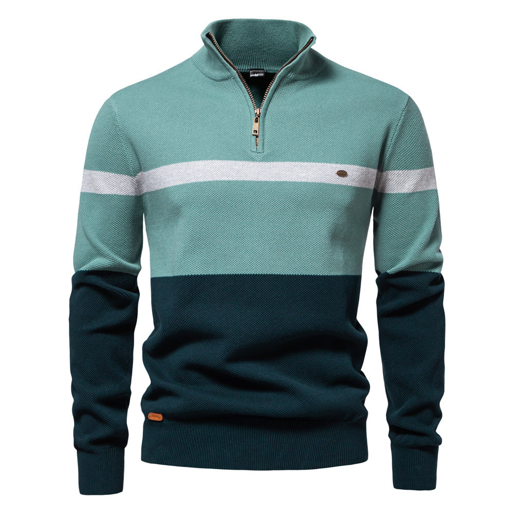 New Color Matching Sweater Men's Clothing by null
